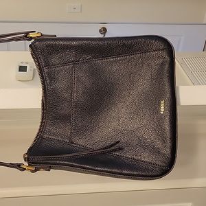 Black Leather Fossil Crossbody